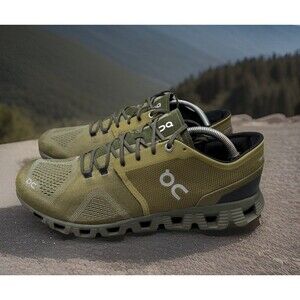 On Running Cloud X Olive Green Low Top Sneakers 40.99242 Men Size 11 Preowned